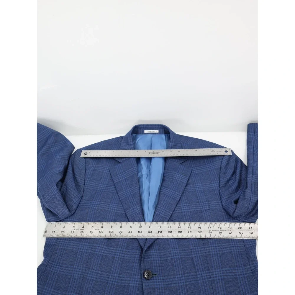 Peter Millar Sport Coat Mens 44S Windowpane plaid Wool Two Button notch lapel